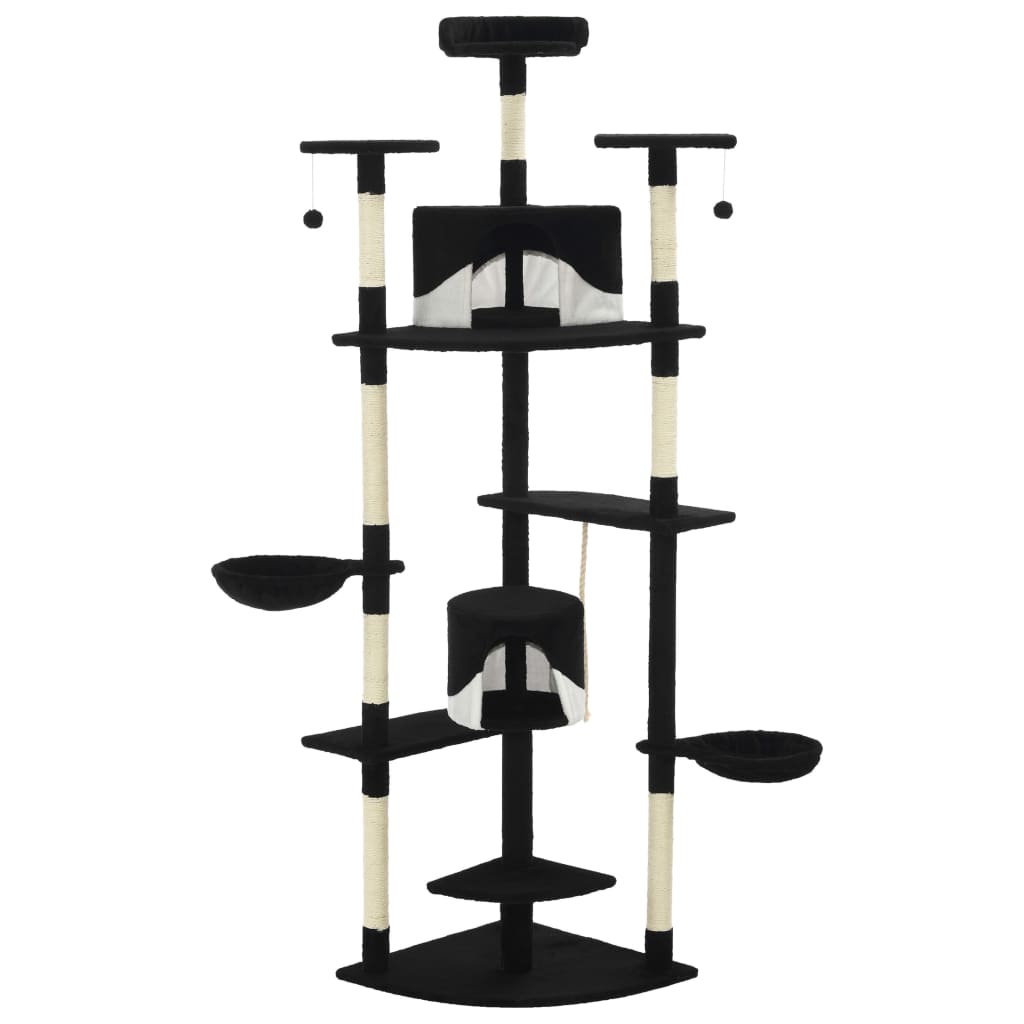 Vidaxl Cat Scracking Post s sisal škrábanci 203 cm černá a bílá