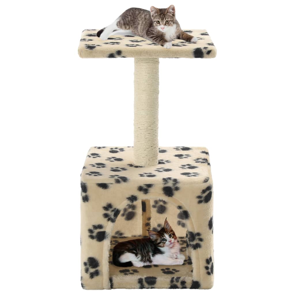 Vidaxl Cat Scratching Post med Sisal Scratching Post 55 cm Pootprints Beige