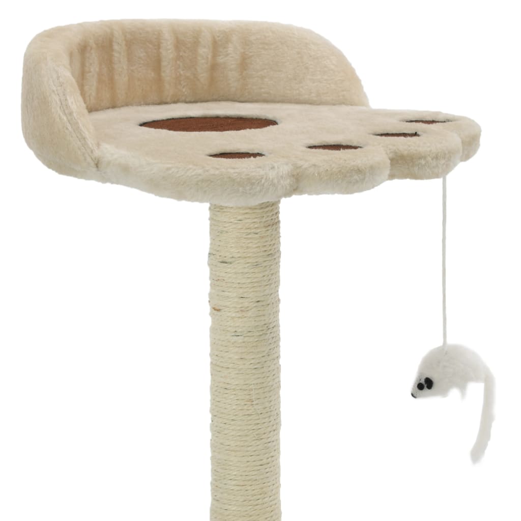 Vidaxl -Katzenkratzerpfosten mit Sisal -Kratzer nach 40 cm Beige und braun