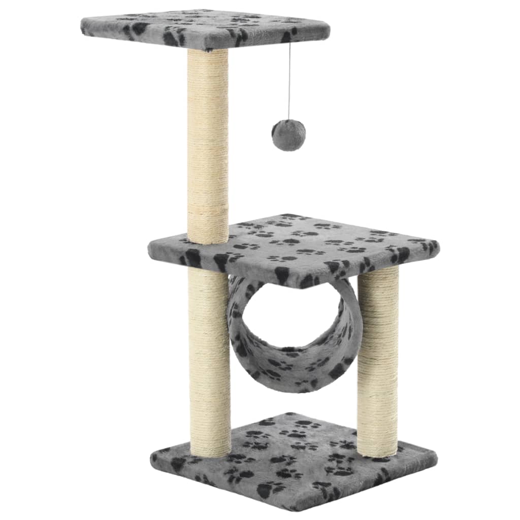 Vidaxl Cat Scratching Post med sisal skrabe stillinger 65 cm pootprints grå