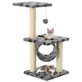 Vidaxl Cat Rastreing Post con postes de rascado de sisal 65 cm Pootprints Gray