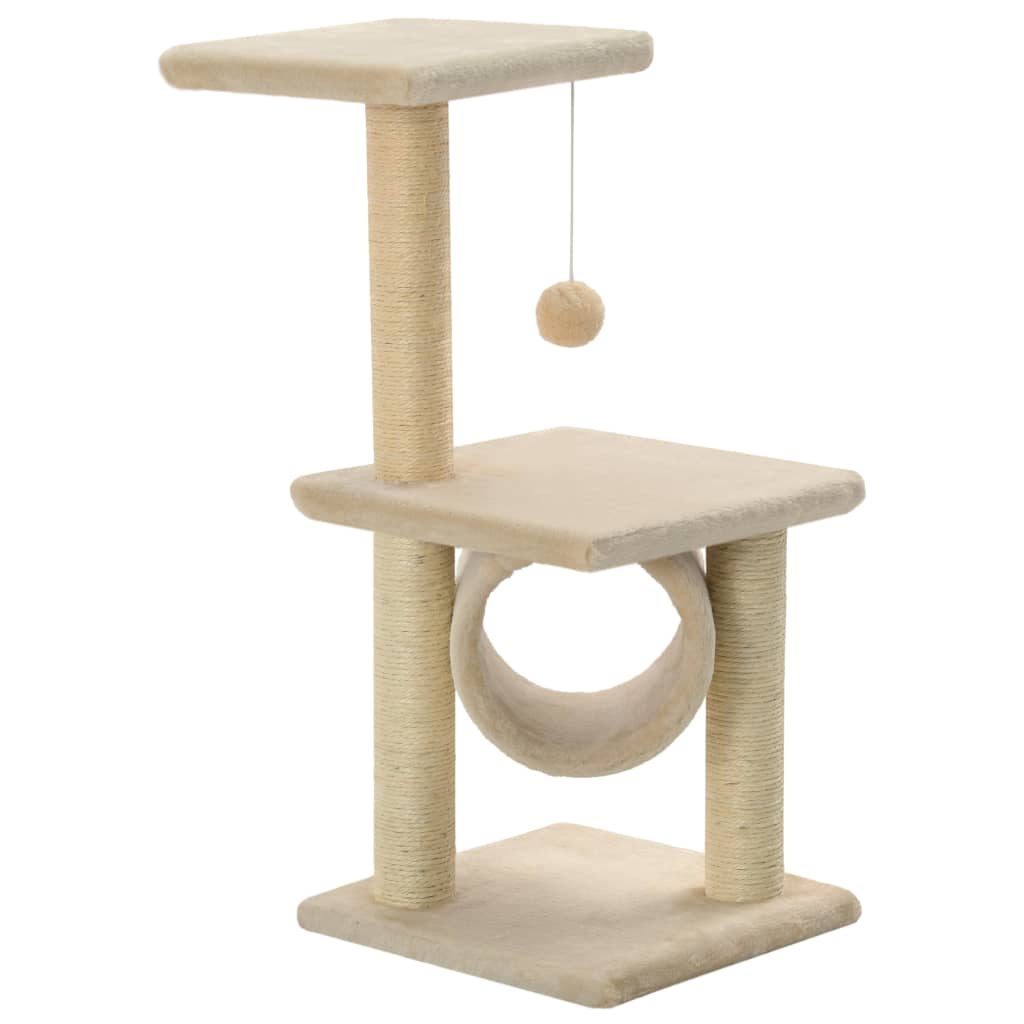 VIDAXL -Katze Kratzerpfosten mit Sisal -Kratzern 65 cm Beige