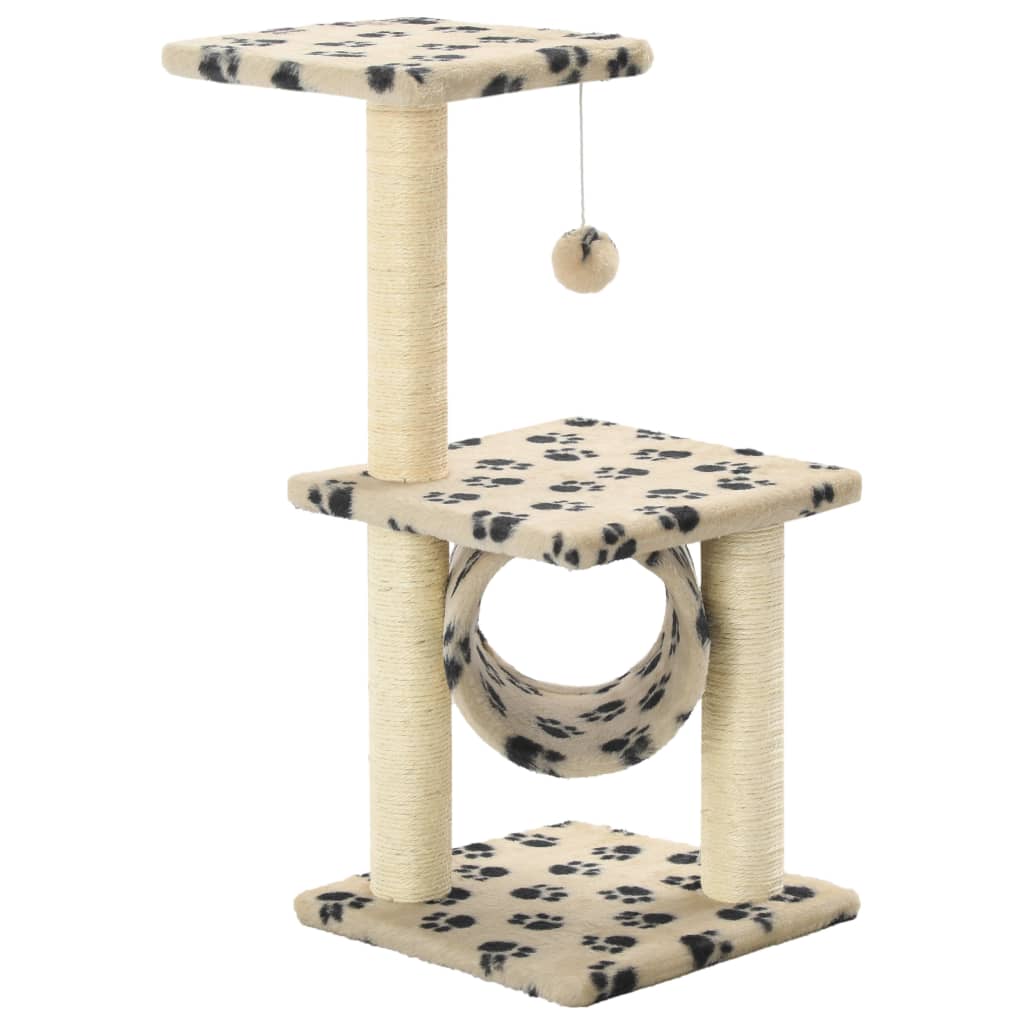 Vidaxl Cat Scratch Post avec sisal Scratch Posts 65 cm Pootprints Beige