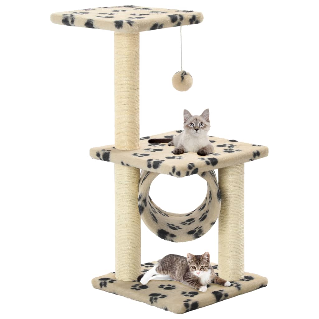 Vidaxl Cat Scratch Post avec sisal Scratch Posts 65 cm Pootprints Beige