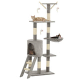 Vidaxl Cat Scratching Post med Sisal Scratching Poster 138 cm grå