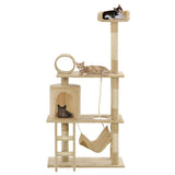 Vidaxl Cat Scracking Post s sisal škrábanci 140 cm beige