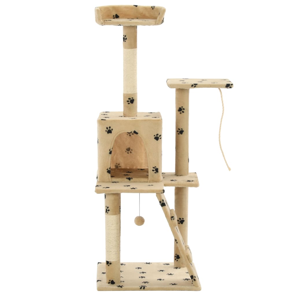 Vidaxl Cat Scracking Post s sisal škrábanci 120 cm pootprints beige