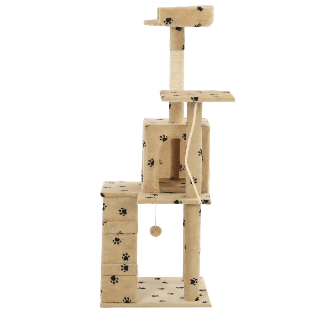 Vidaxl Cat Scracking Post s sisal škrábanci 120 cm pootprints beige