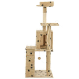 Vidaxl Cat Scracking Post s sisal škrábanci 120 cm pootprints beige