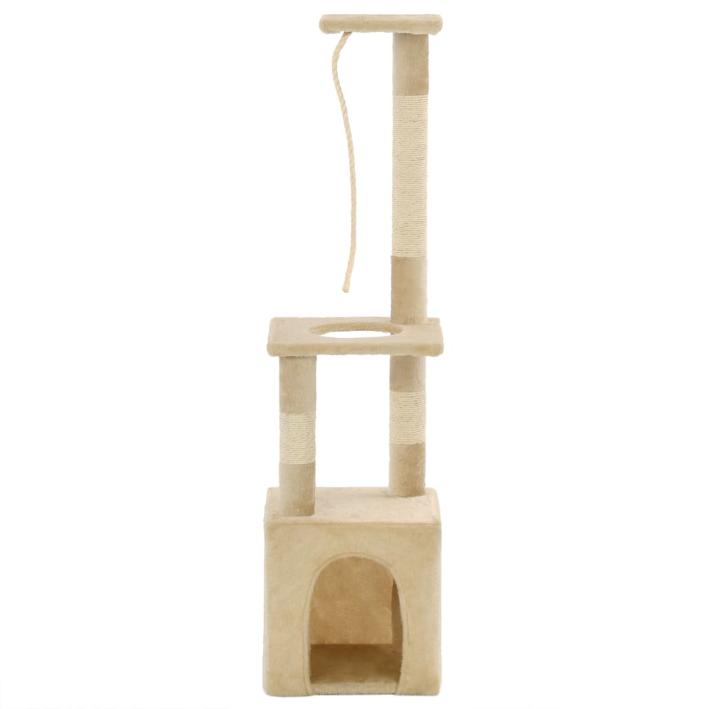 Vidaxl Cat Rastreing Post con postes de rascado de sisal 109 cm beige