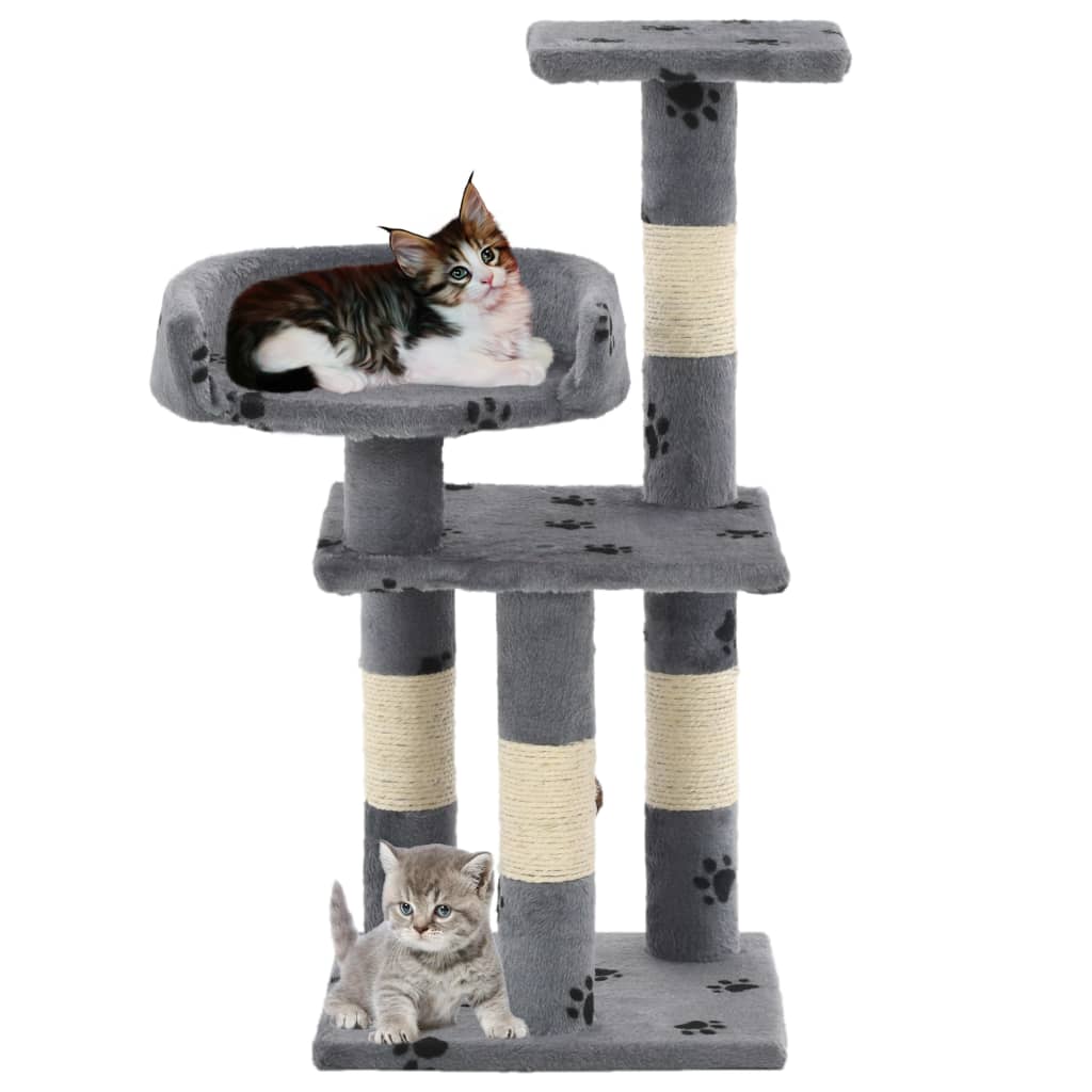 Vidaxl Cat Scratching Post med sisal skrabe stillinger 65 cm pootprints grå