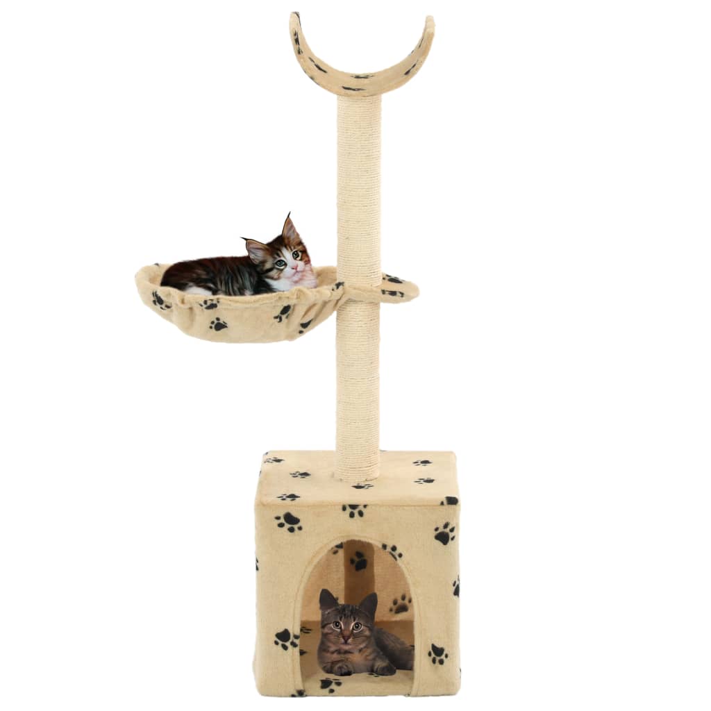 Vidaxl Cat Scracking Post s sisal škrábanci 105 cm pootprints beige