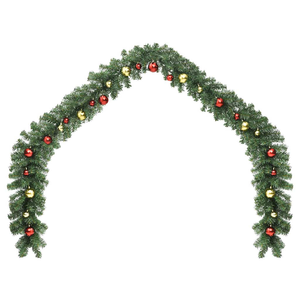 Vidaxl Christmas garland decorated with Christmas balls and LED lights 5 m