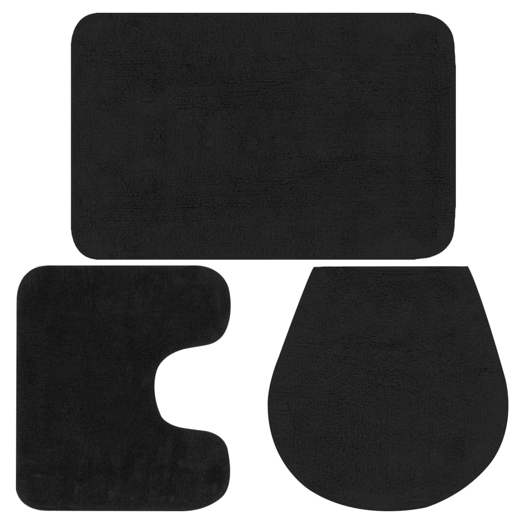 Vidaxl Bathmatting Set Fabric Anthracite 3 STS