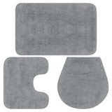 VidaXL Bathmatting set Fabric gray 3-piece