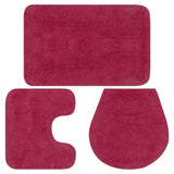 Vidaxl Bathmatting Set Fucsia de 3 piezas