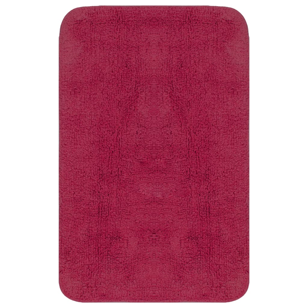 Vidaxl Bathmatting Set Fabric Fuchsia a 3 pezzi