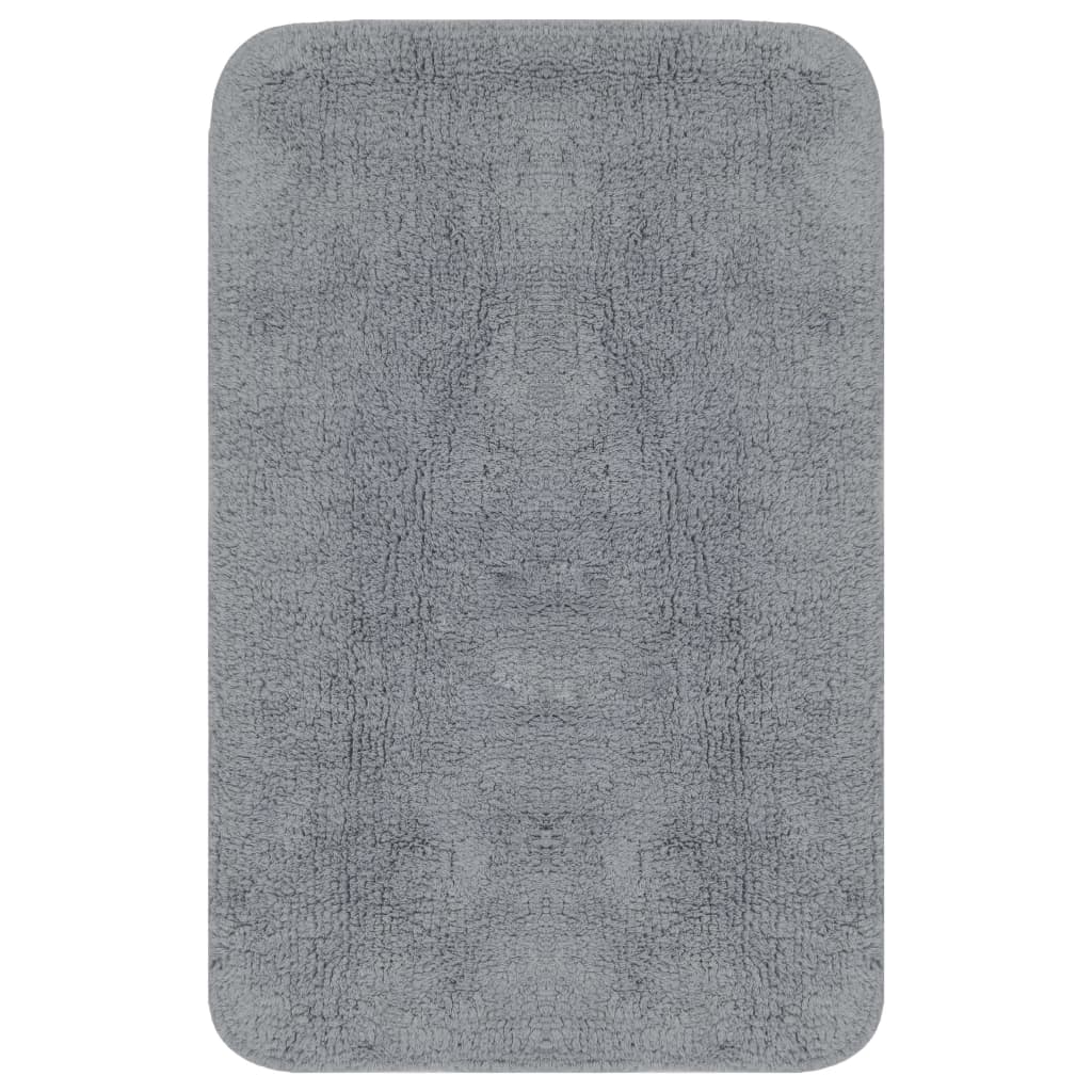 VidaXL Bathmatting set Fabric gray 2-part