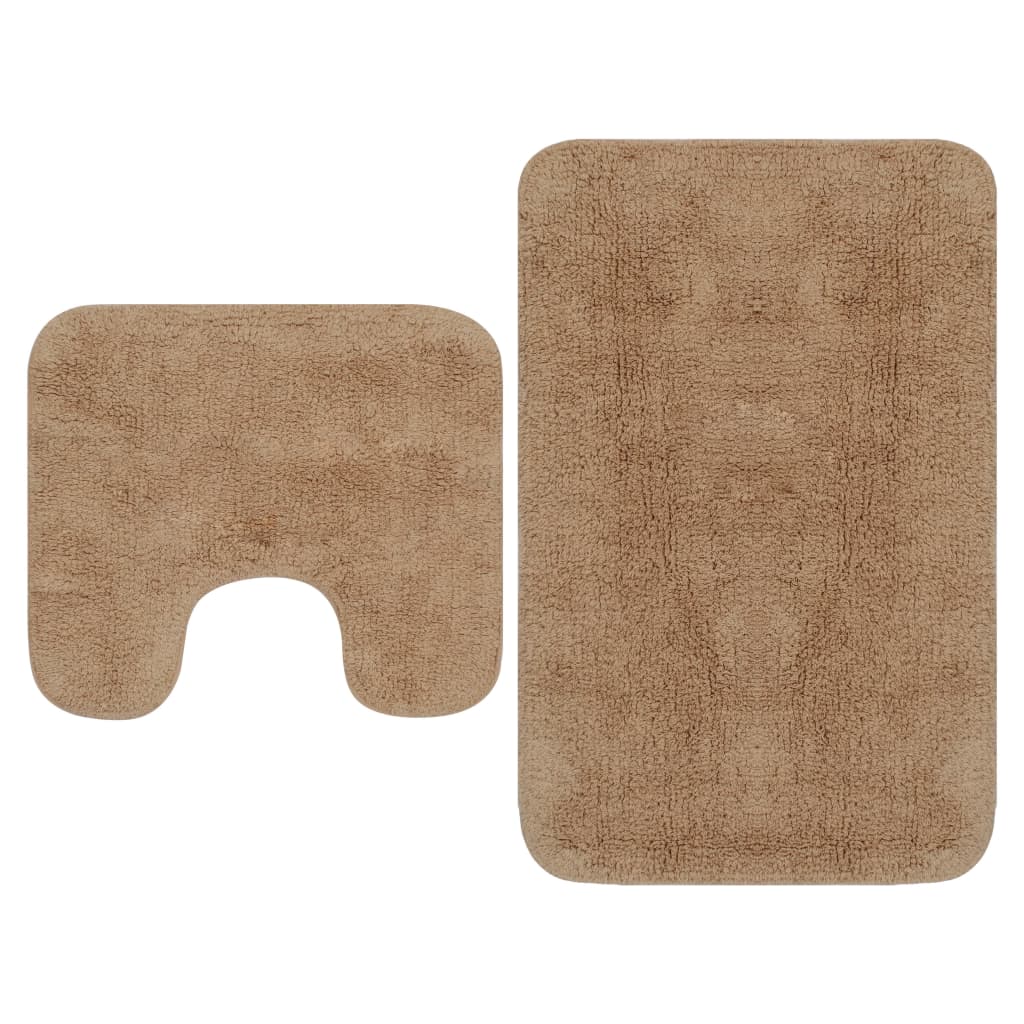 Vidaxl Bathmatting Set di tessuto beige in 2 parti