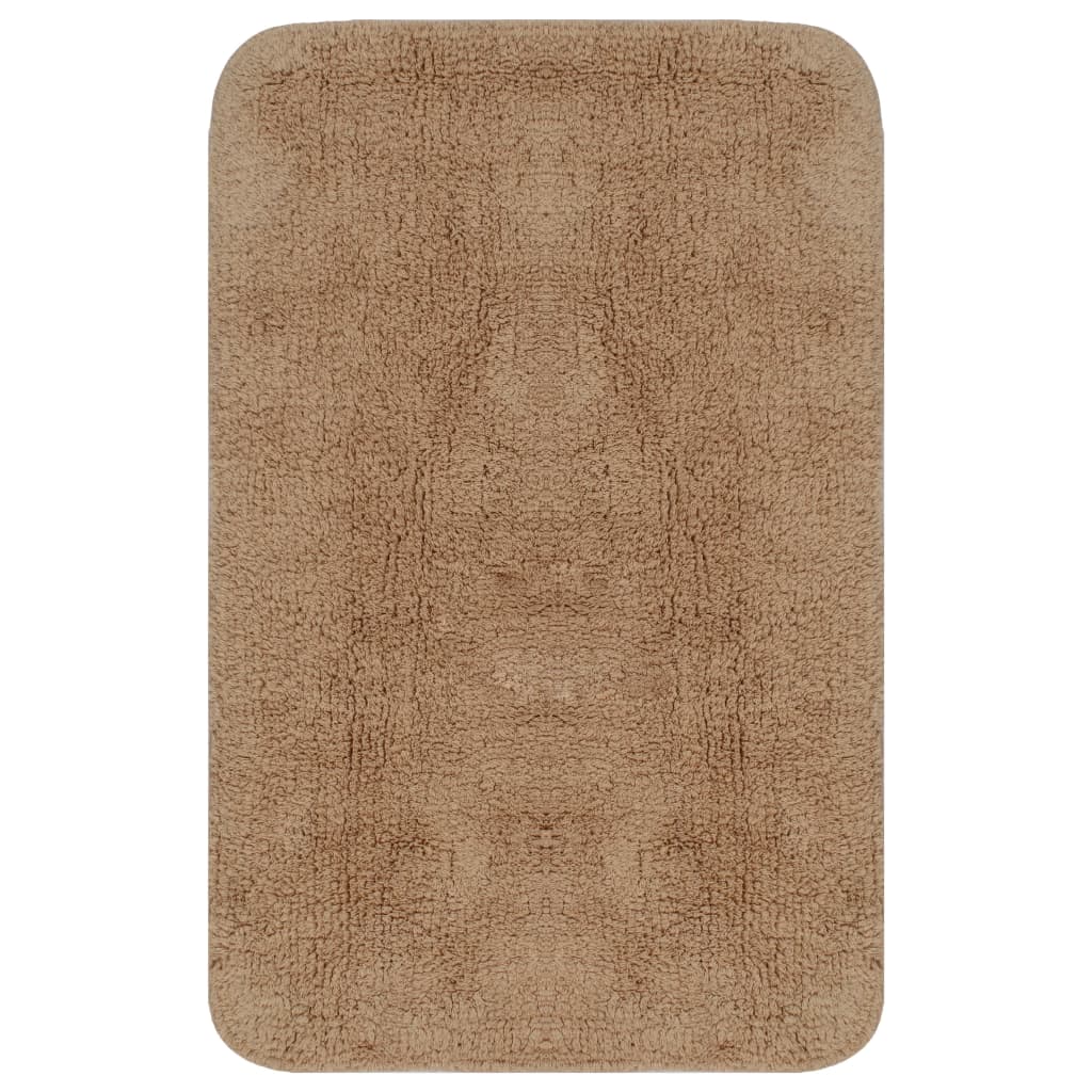 Vidaxl Bathmatting Ensemble de tissu beige 2-PART