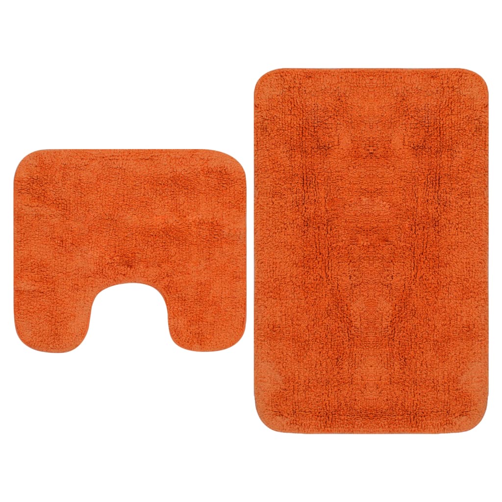 Vidaxl Bathmatting Set Fabric Orange 2-częściowy