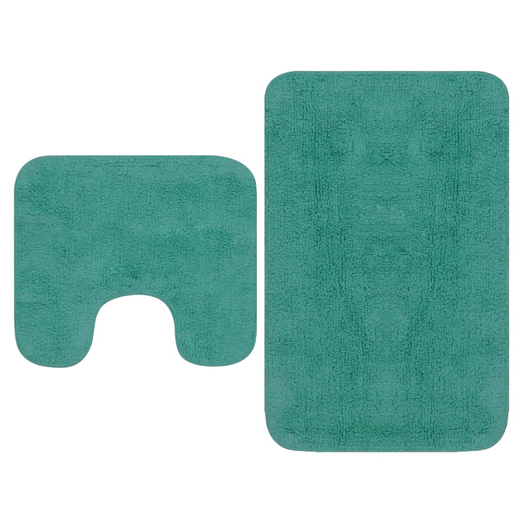 VidaXL Bathmatting set fabric turquoise 2-piece