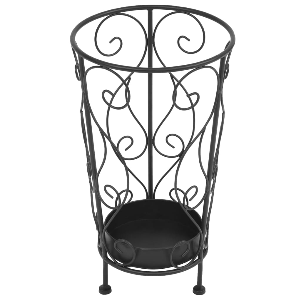 Vidaxl Soporte para paraguas estilo vintage 26x46 cm de metal negro