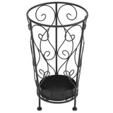 Vidaxl Soporte para paraguas estilo vintage 26x46 cm de metal negro