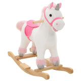 Vidaxl Hobbellier Unicorn 65x32x58 cm Plush Wäiss a rosa