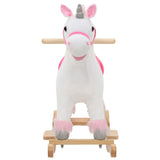 Vidaxl Hobbellier Unicorn 65x32x58 cm Plush Wäiss a rosa