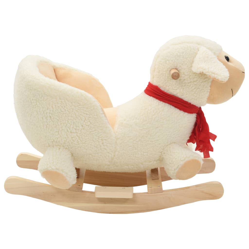 Vidaxl Hobbelier Schaap with backrest 60x32x50 cm Plush white