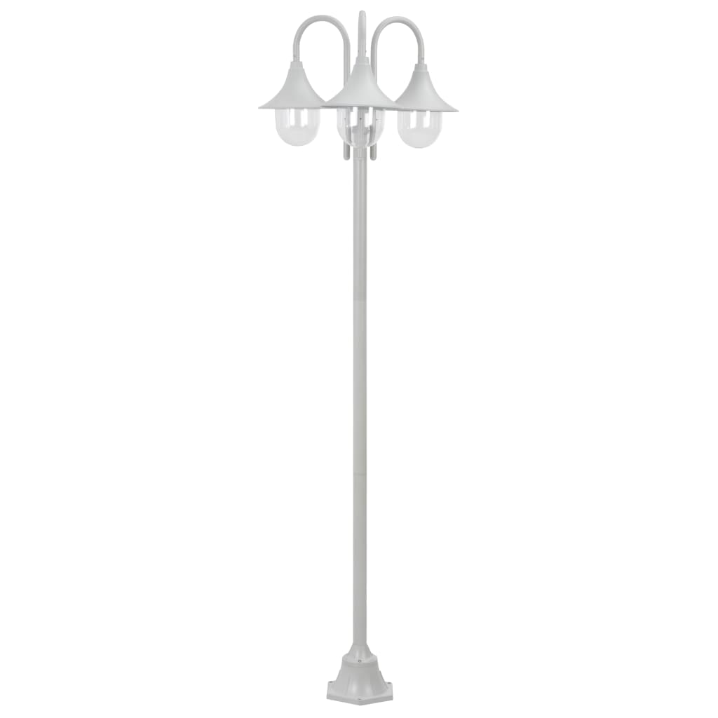 Vidaxl Paal Lighting Garden E27 220 CM Aluminium Hvid 3-delt