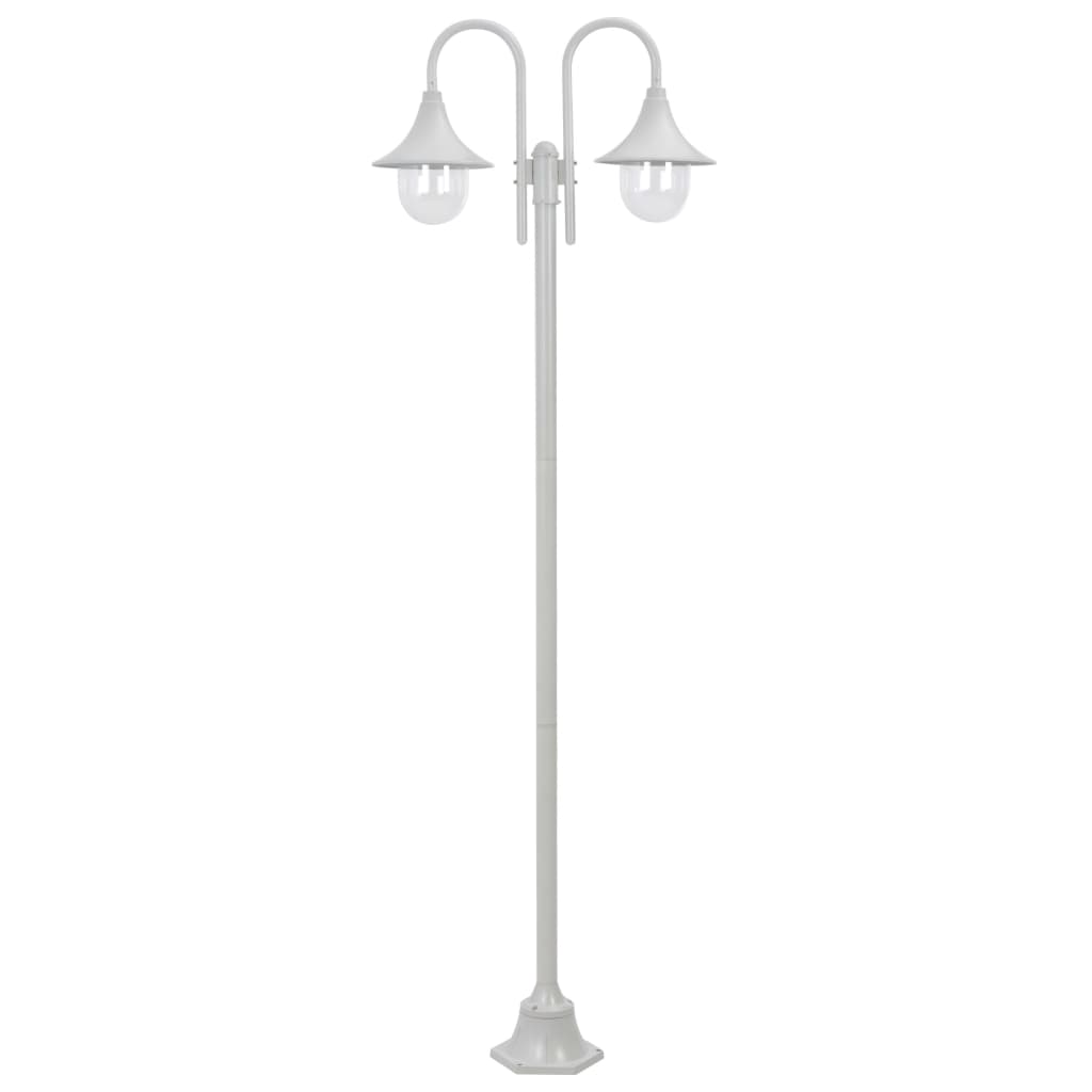 Vidaxl Paal Lighting Garden E27 220 cm Aluminium Hvid 2-delt