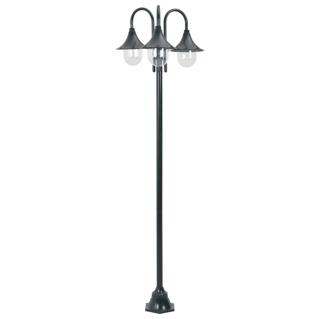 Vidaxl paal Lighting Garden E27 220 cm Aluminium Dark gréng 3-Stéck