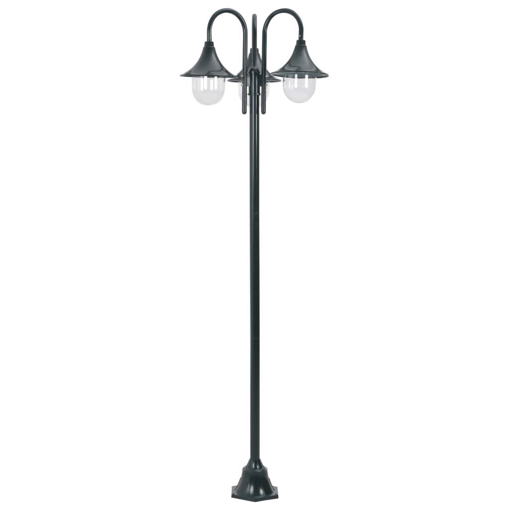 Vidaxl paal Lighting Garden E27 220 cm Aluminium Dark gréng 3-Stéck