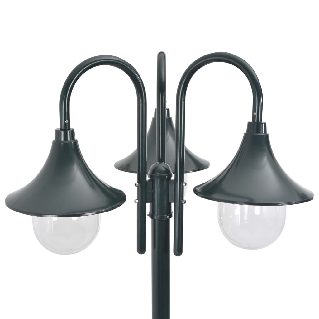 Vidaxl paal Lighting Garden E27 220 cm Aluminium Dark gréng 3-Stéck