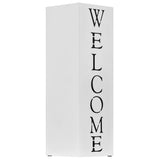 VidaXL Umbrella Holder Welcome Steel White