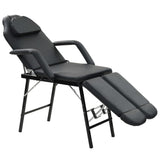 VIDAXL FACIAL TRAITEMENT CHAISE PORTABLE 185X78X76 CM Cuir artificiel noir