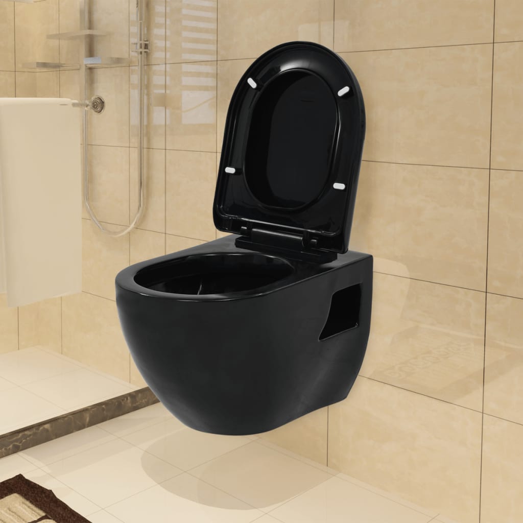 Vidaxl Wall toilet keramisk sort