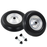 Vidaxl wheelbarrow wheels with axles 4.00-8 390 mm solid PU 2 sts