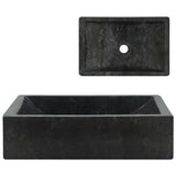 Évier vidaxl 45x30x12 cm marbre haut brillant noir