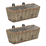 Bins de balcón Vidaxl 2 PCS 40 cm de mimbre con forro PE