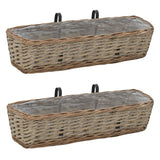 VidaXL Balkonbakken 2 st 60 cm wicker met PE-voering