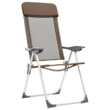 VidaXL Campingstoelen 4 st inklapbaar aluminium bruin