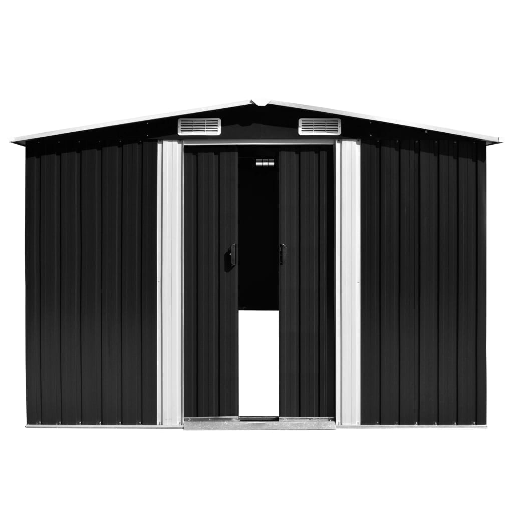 Vidaxl Garden Shed 257x298x178 cm metal anthracit -farvet