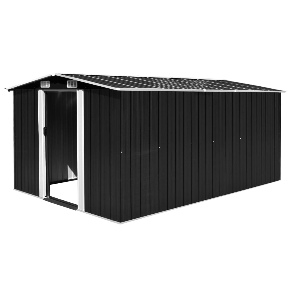 Vidaxl Garden Shed 257x392x181 cm metal anthracit -farvet