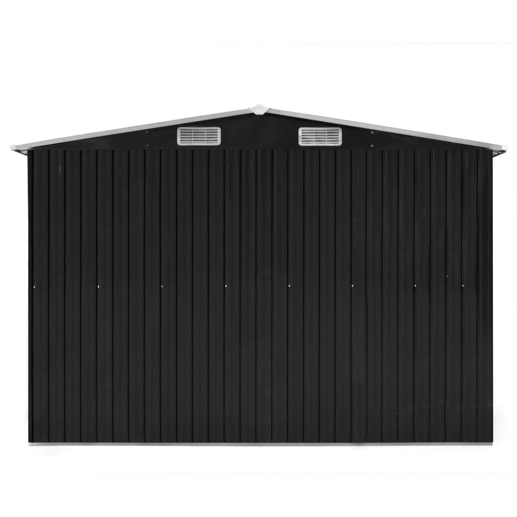 Vidaxl Garden Shed 257x392x181 cm metal anthracit -farvet