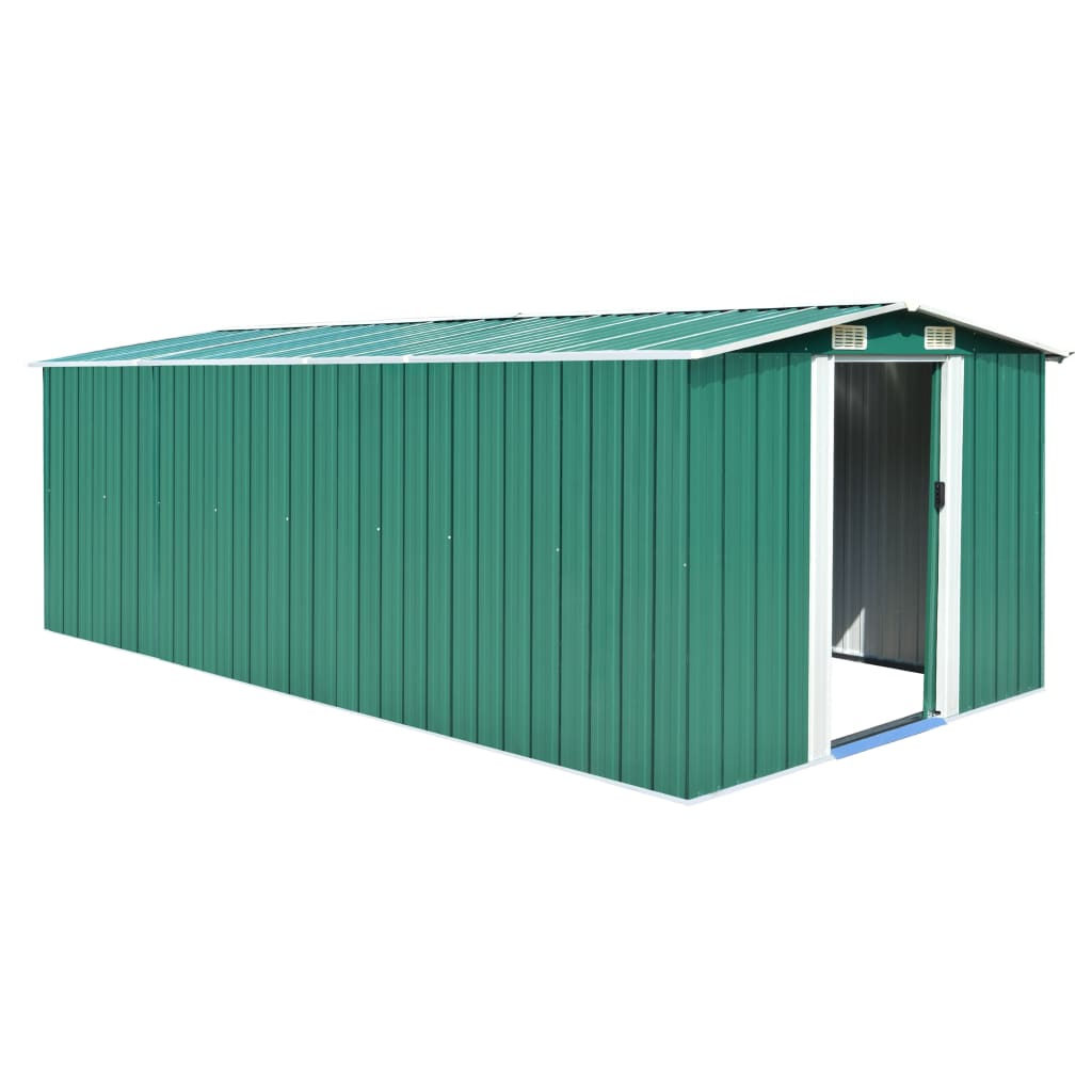 Vidaxl Garden Shed 257x489x181 cm metalgrøn