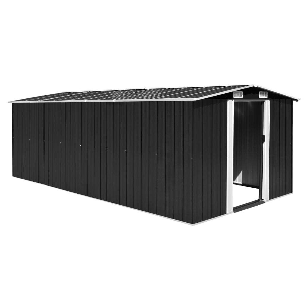 Vidaxl Garden Shed 257x489x181 cm metal anthracit -farvet