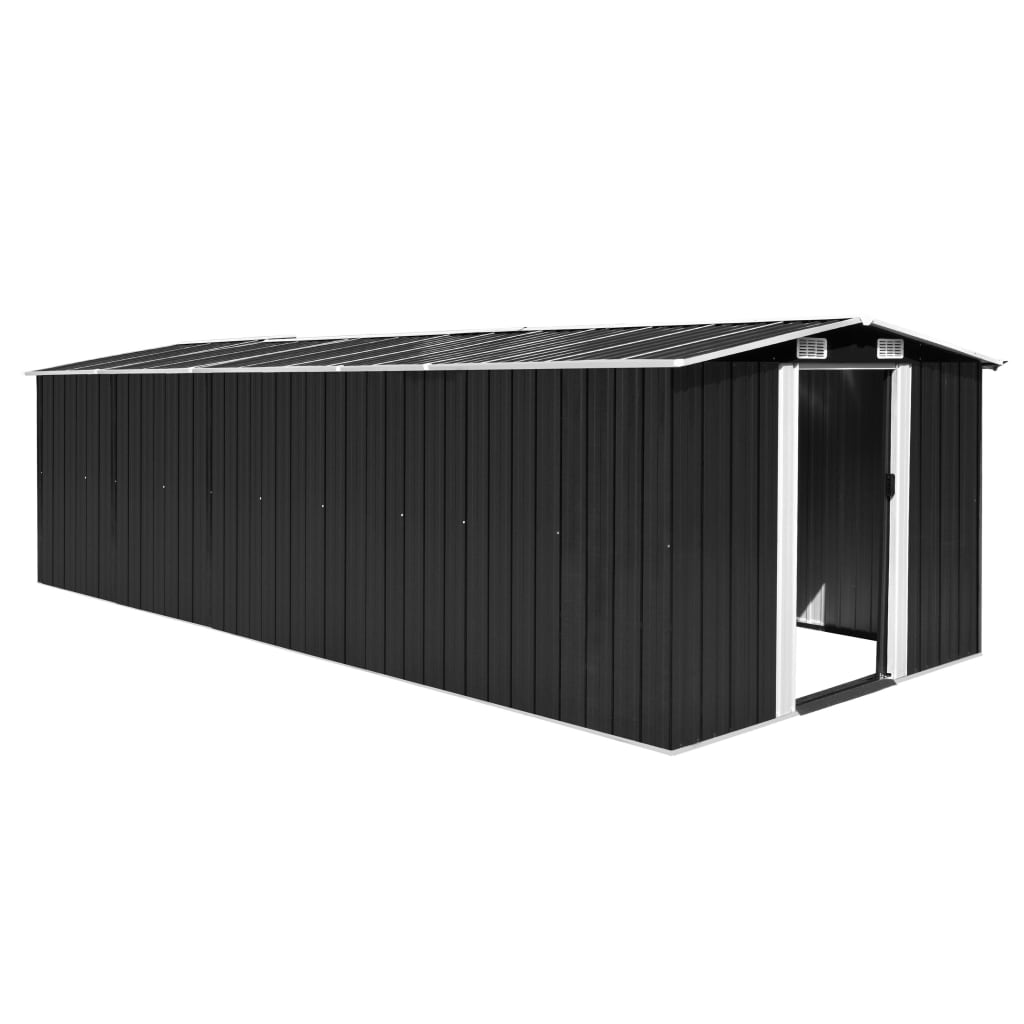 Vidaxl Garden Shed 257x580x181 cm metal anthracit -farvet